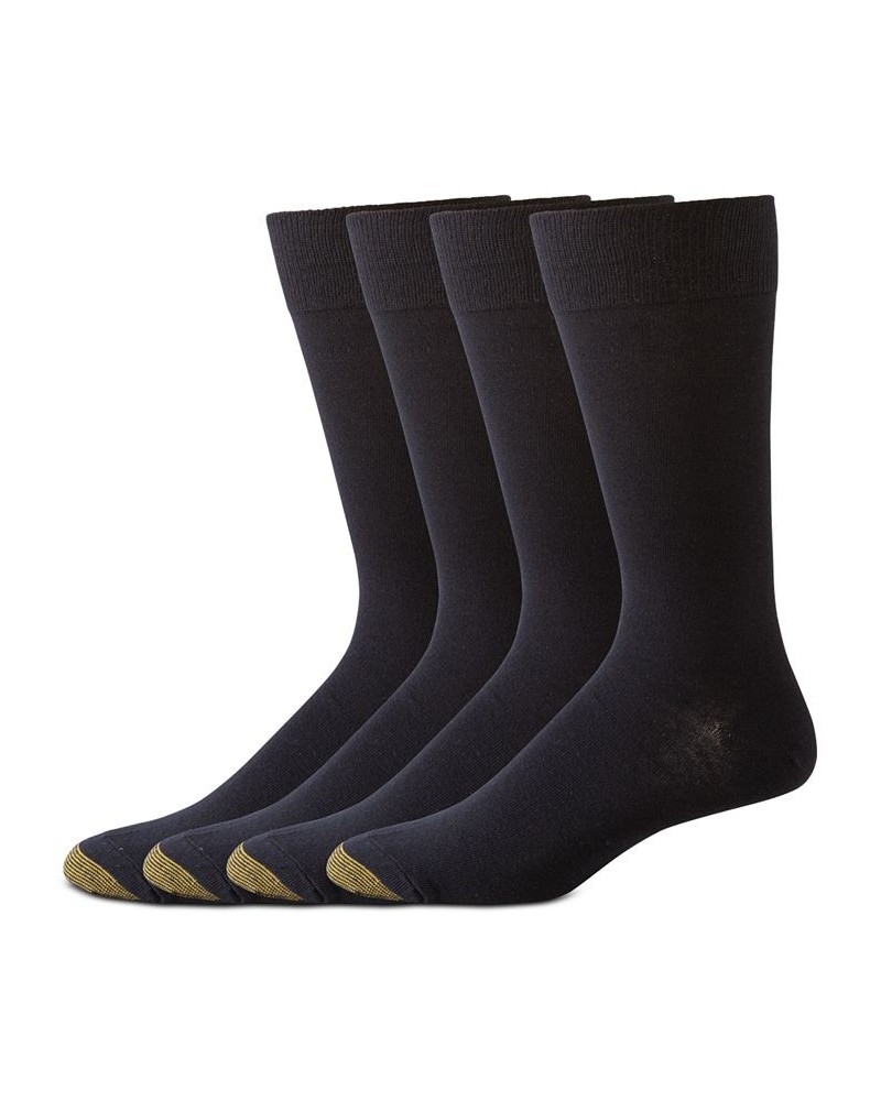 Men's 4-Pack Dress Flat Knit Crew Socks Black $9.28 Socks