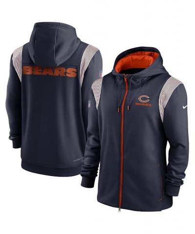 Men's Navy Chicago Bears Performance Sideline Lockup Full-Zip Hoodie $43.73 Sweatshirt