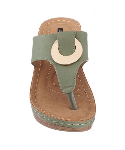 Genelle Wedge Sandal Green $31.50 Shoes