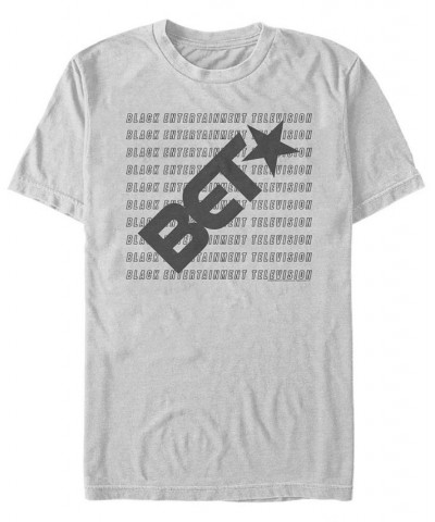 Men's Bet Repeating Short Sleeve T-shirt Silver $19.24 T-Shirts