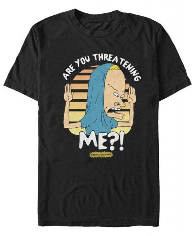 Beavis and Butthead MTV Men's Are You Threatening Me Logo Short Sleeve T-Shirt Black $18.89 T-Shirts