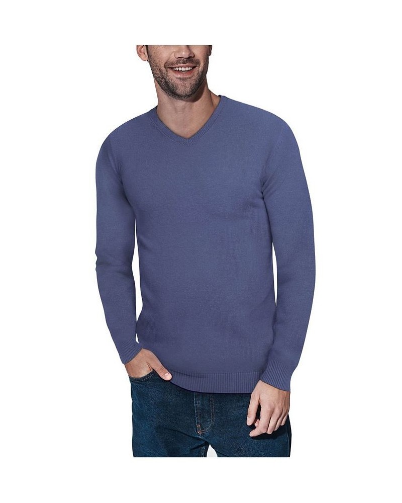 Men's Basic V-Neck Pullover Midweight Sweater Dark Gray $21.15 Sweaters