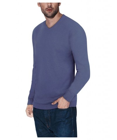 Men's Basic V-Neck Pullover Midweight Sweater Dark Gray $21.15 Sweaters