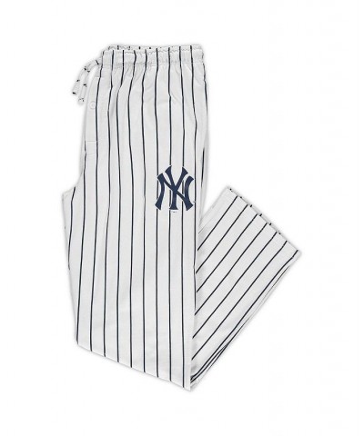 Men's White, Navy New York Yankees Big and Tall Pinstripe Sleep Pants $34.19 Pajama