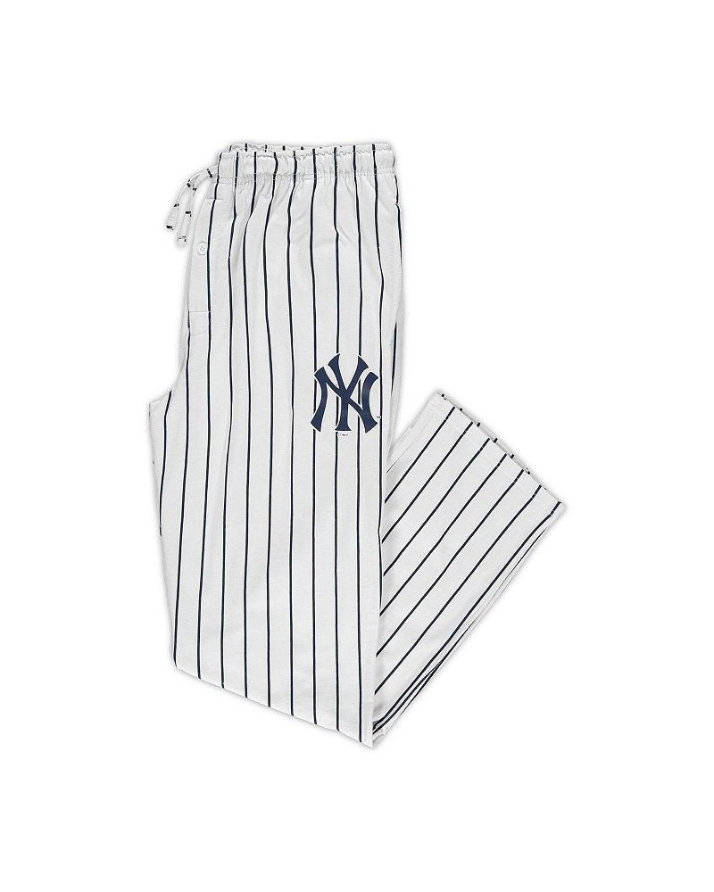 Men's White, Navy New York Yankees Big and Tall Pinstripe Sleep Pants $34.19 Pajama