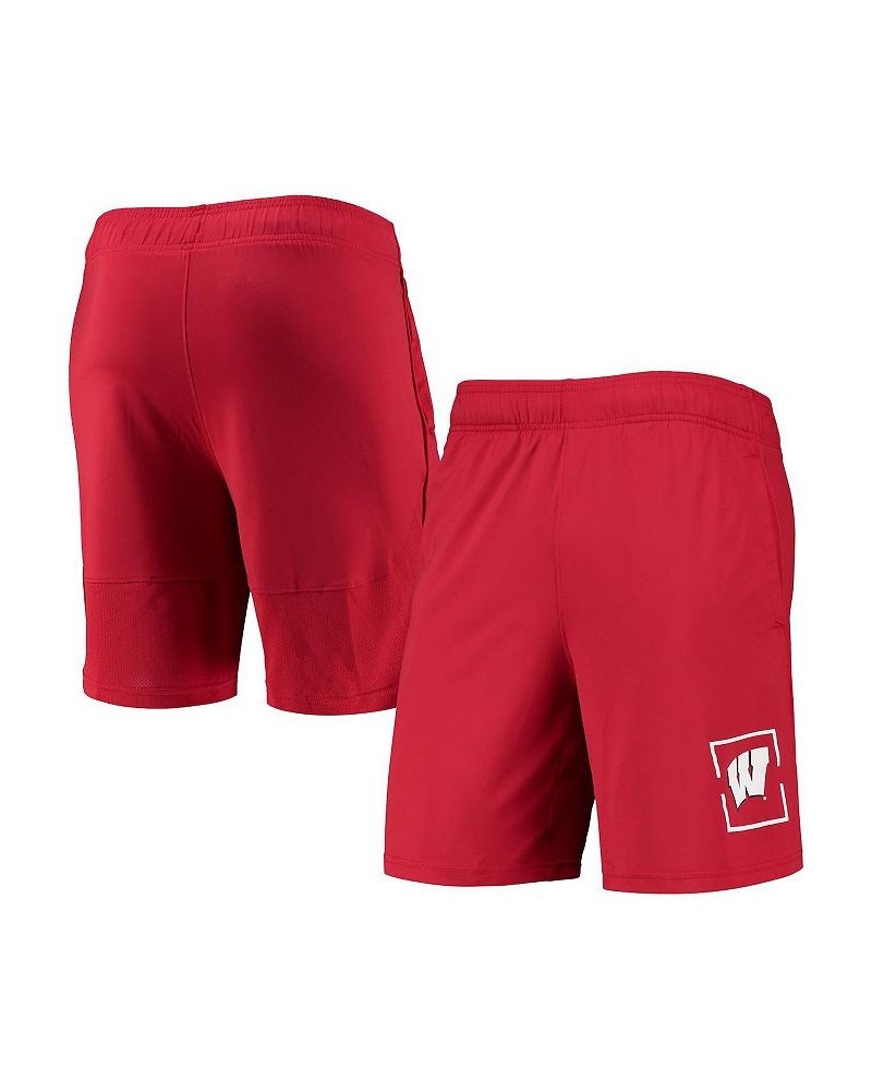 Men's Red Wisconsin Badgers Mesh Raid Performance Shorts $30.73 Shorts