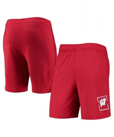 Men's Red Wisconsin Badgers Mesh Raid Performance Shorts $30.73 Shorts