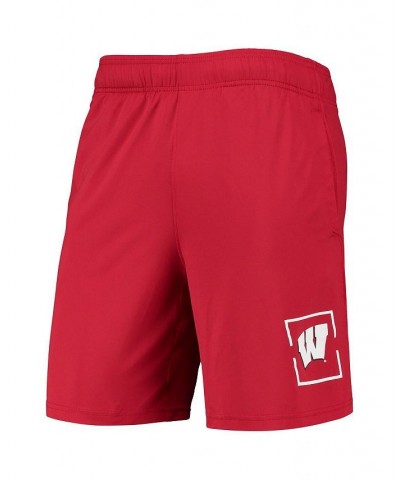 Men's Red Wisconsin Badgers Mesh Raid Performance Shorts $30.73 Shorts