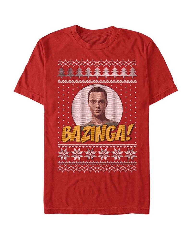 Men's Big Bang Theory Bazinga Short Sleeve T-shirt Red $14.70 T-Shirts