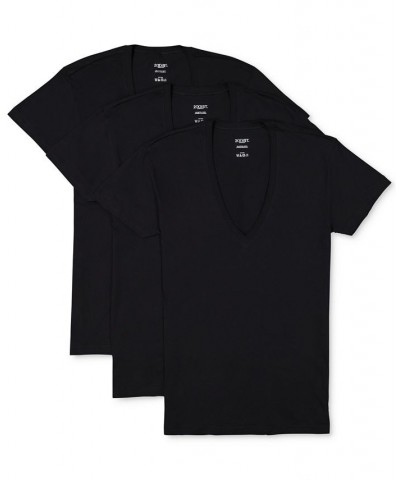 Men's Slim-Fit Deep V-Neck 3 Pack Undershirt Black $22.05 Undershirt