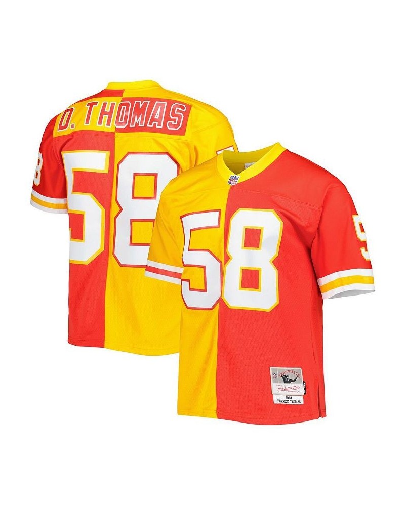 Men's Derrick Thomas Red, Gold Kansas City Chiefs 1994 Split Legacy Replica Jersey $85.10 Jersey