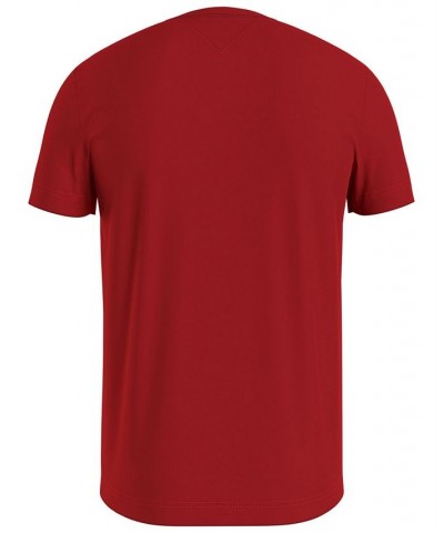 Men's Hilfiger Striped Logo T-shirt Red $18.35 T-Shirts