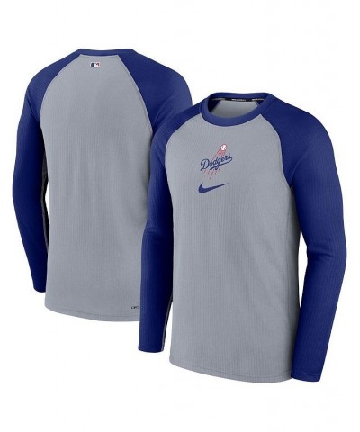 Men's Gray Los Angeles Dodgers Authentic Collection Game Raglan Performance Long Sleeve T-shirt $34.44 T-Shirts