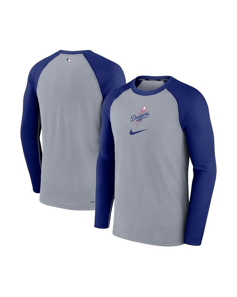 Men's Gray Los Angeles Dodgers Authentic Collection Game Raglan Performance Long Sleeve T-shirt $34.44 T-Shirts