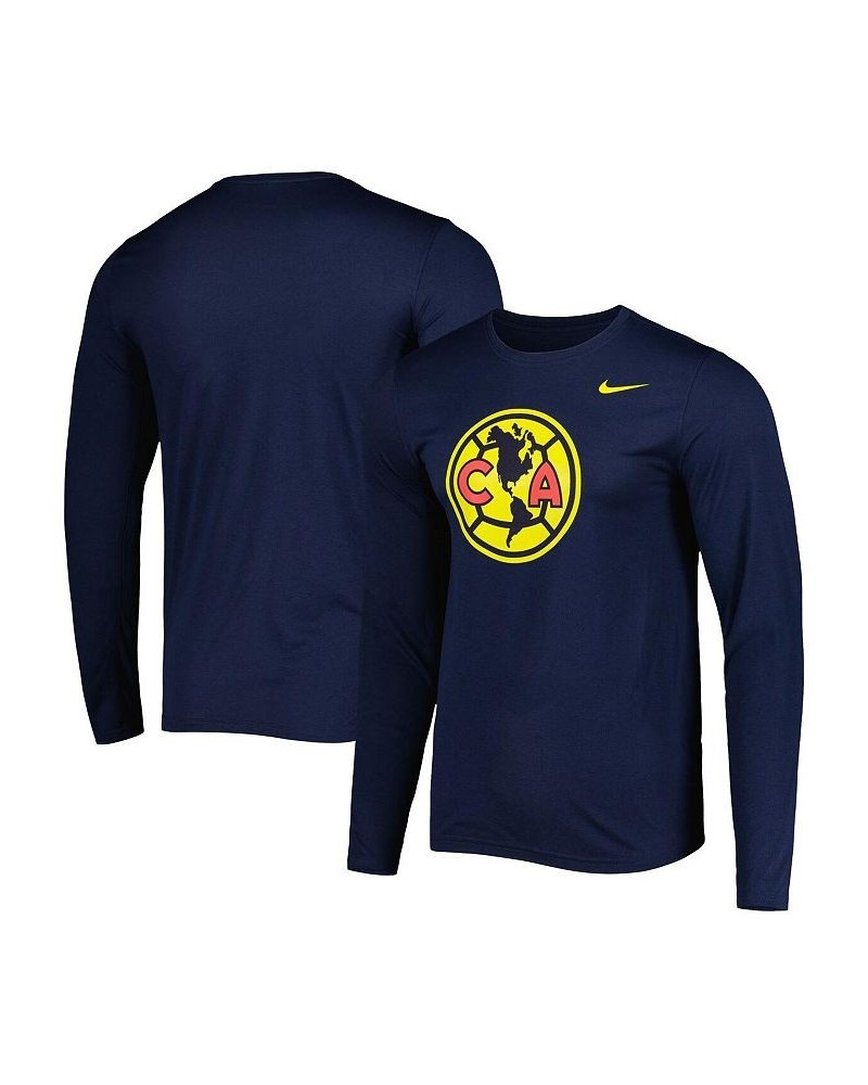 Men's Navy Club America Primary Logo Legend Performance Long Sleeve T-shirt $25.99 T-Shirts