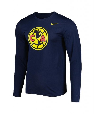 Men's Navy Club America Primary Logo Legend Performance Long Sleeve T-shirt $25.99 T-Shirts