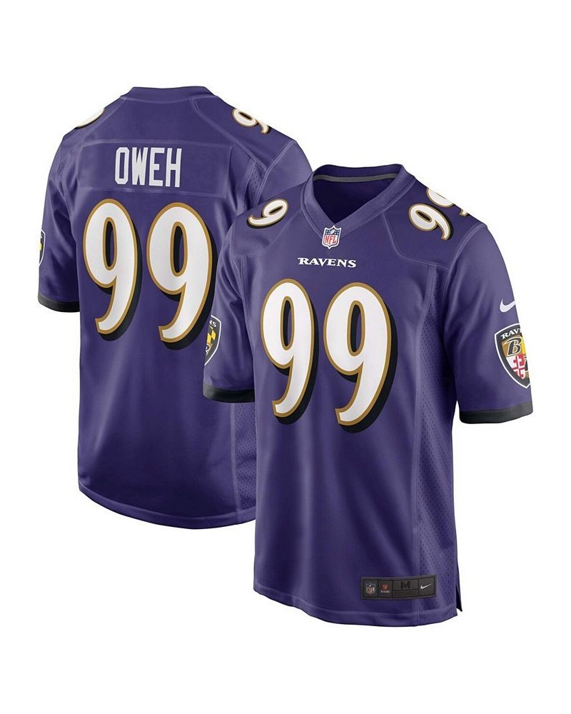 Men's Odafe Oweh Purple Baltimore Ravens 2021 NFL Draft First Round Pick Game Jersey $37.45 Jersey