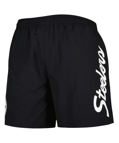 Men's Black Pittsburgh Steelers Team Essentials Nylon Shorts $46.43 Shorts