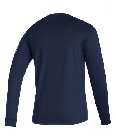 Men's Navy Sporting Kansas City Vintage-Like AEROREADY Long Sleeve T-shirt $25.99 T-Shirts