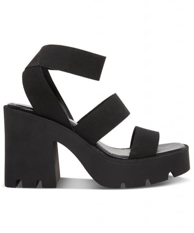 Women's Temple Lug Sole City Sandals Black $36.57 Shoes