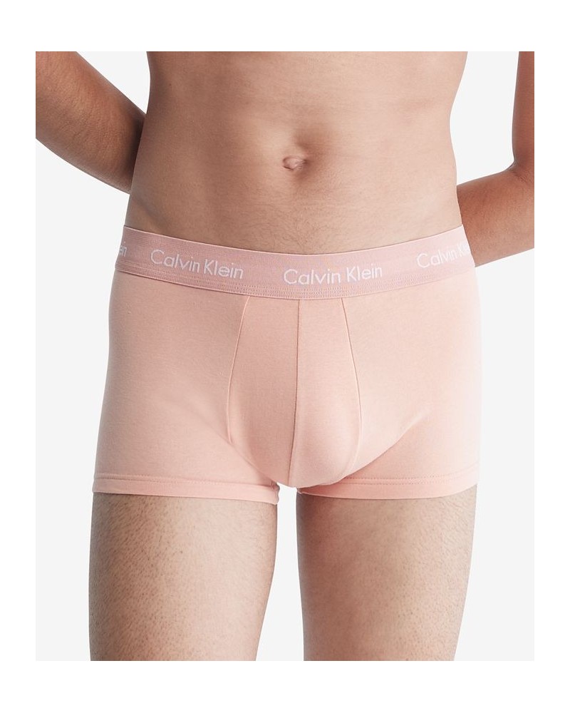 Men's 3-Pack Cotton Stretch Low-Rise Trunks Pink $19.24 Underwear