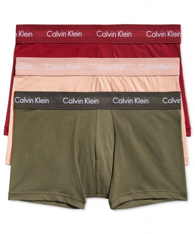 Men's 3-Pack Cotton Stretch Low-Rise Trunks Pink $19.24 Underwear