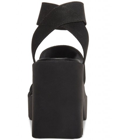 Women's Temple Lug Sole City Sandals Black $36.57 Shoes