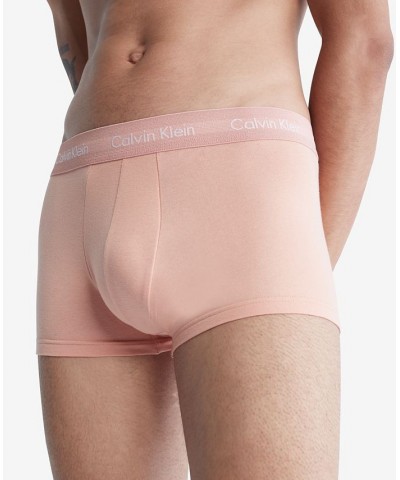 Men's 3-Pack Cotton Stretch Low-Rise Trunks Pink $19.24 Underwear