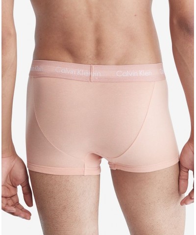 Men's 3-Pack Cotton Stretch Low-Rise Trunks Pink $19.24 Underwear