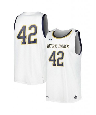 Men's 42 White Notre Dame Fighting Irish Replica Basketball Jersey $46.20 Jersey