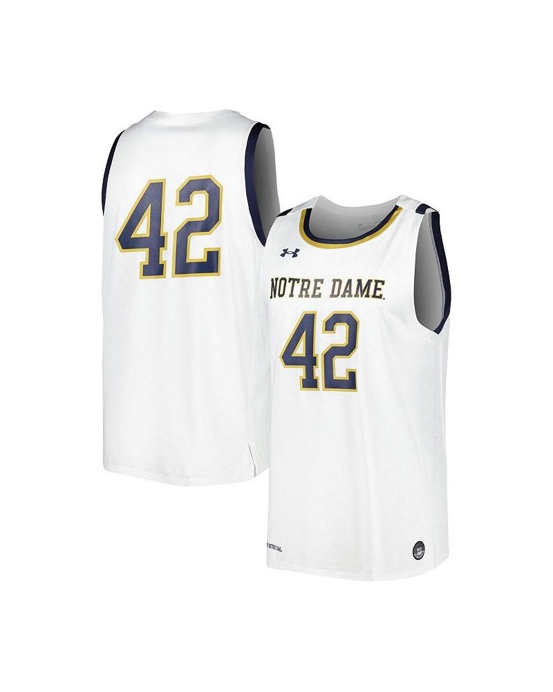 Men's 42 White Notre Dame Fighting Irish Replica Basketball Jersey $46.20 Jersey