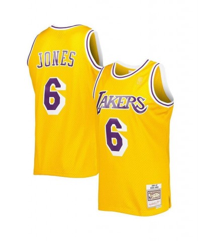 Men's Eddie Jones Gold Los Angeles Lakers 1996-97 Hardwood Classics Swingman Jersey $55.50 Jersey