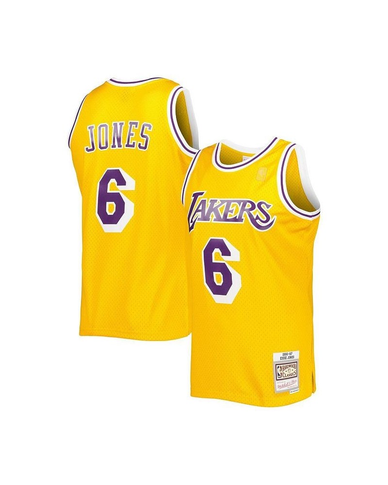 Men's Eddie Jones Gold Los Angeles Lakers 1996-97 Hardwood Classics Swingman Jersey $55.50 Jersey