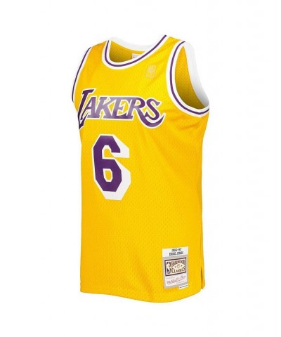 Men's Eddie Jones Gold Los Angeles Lakers 1996-97 Hardwood Classics Swingman Jersey $55.50 Jersey